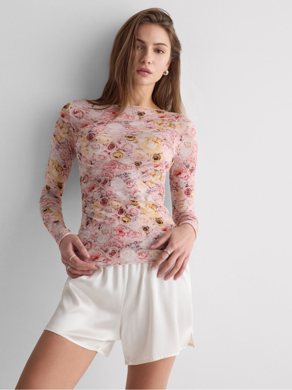 ISO Intimissimi long sleeve I bloom for you top in ultralight modal cashmere